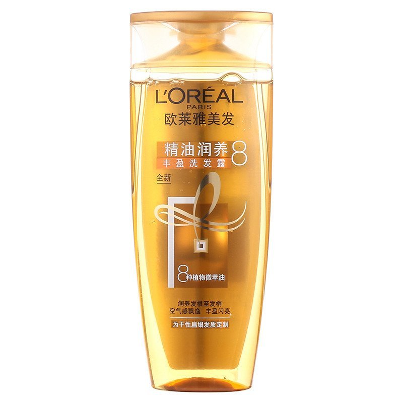 【苏宁易购超市】欧莱雅精油润养丰盈洗发露200ml（瓶身3X变更为8