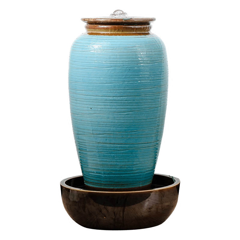 Ceramic European sitting room ground water fountain creative furnishing articles ornaments large - scale humidifier wedding gift