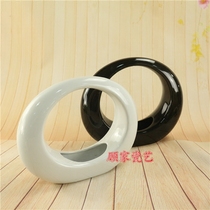 Simple special price ring round white ceramic flower bottle flower arrangement wedding Home Office simulation flower set ornaments