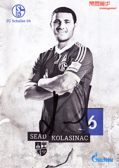 Bosnia and Herzegovina International Kolahnaz Schalke 04 2013-14 season autographed official card