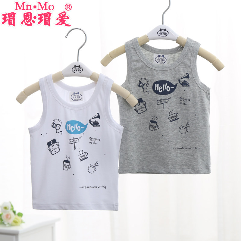 瑁恩瑁爱2016新款婴儿背心夏装1-4宝宝背心内衣儿童打底背心男童