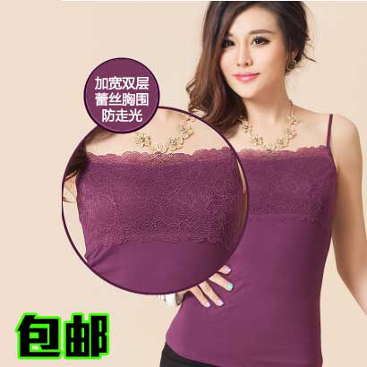 2016 Lace Adjustable Shoulder Straps Women's Fitted Modal Cotton Underwear Small Vest Slings Versatile Underwear