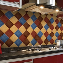 Kitchen oil-proof sticker Wallpaper Self-adhesive Bathroom waterproof tile sticker Antique wall sticker Floor decal Brick floor sticker
