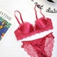 Áo ngực ren satin set đồ lót trái tim siêu gợi cảm trong phần mỏng tụ tập sâu V cô gái có vòng ngực bằng thép đồ lót calvin klein nữ chính hãng Bộ đồ lót