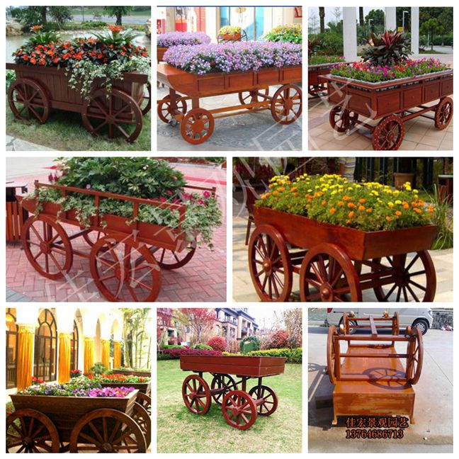 Hot selling recommended preservative wood carbonized wood flower box landscape flower box park flower box villa flower box outdoor planting box