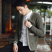 Mùa xuân và mùa thu đan cardigan áo khoác nam Hàn Quốc phiên bản của xu hướng của Slim thời trang giản dị cardigan nam áo len áo len nam hoodie nam
