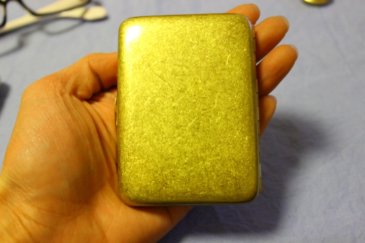 Cigarette Pure Bronze Smoke Box Ultra - thin high - grade portable drawing card box 16 packing key ring