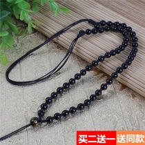 Adjustable male and female necklace chain rope obsidian original life Buddha jade pendant bead chain lanyard