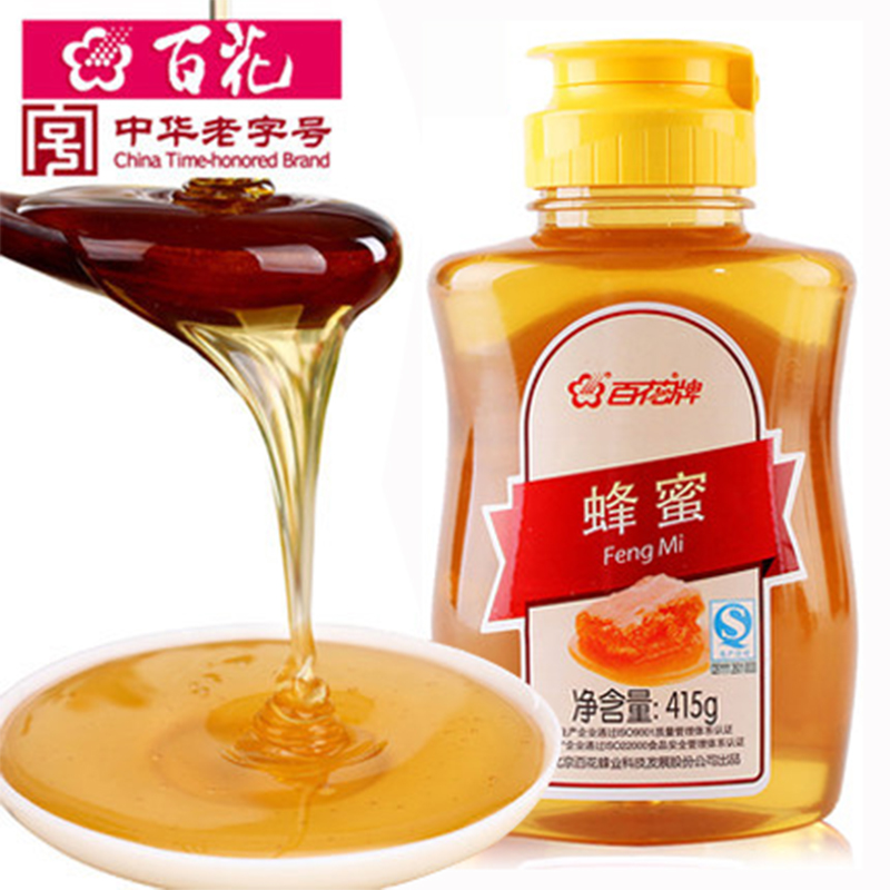 【天猫超市】百花牌蜂蜜中华老字号 天然蜂蜜415g 纯野生土蜂蜜