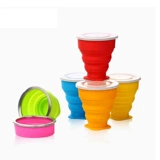 Открытая чашка для путешествий силиконовой складной чашки портативная стакана удлинителя чашка для мытья чашка кремниевого шара с крышкой