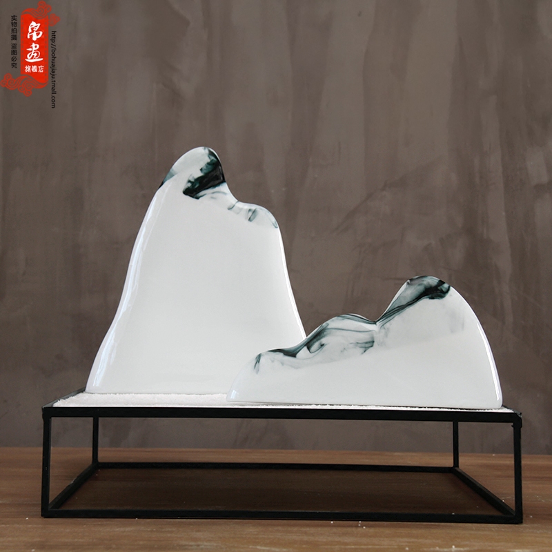 Jingdezhen new Chinese style originality ink mountains furnishing articles sitting room porch decoration ceramic arts and crafts
