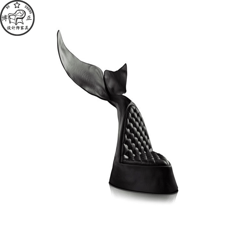 Maximo Riera Creative Fish Tail Leather Seat Fish Tail Sofa Shaped Designer Leisure Chair