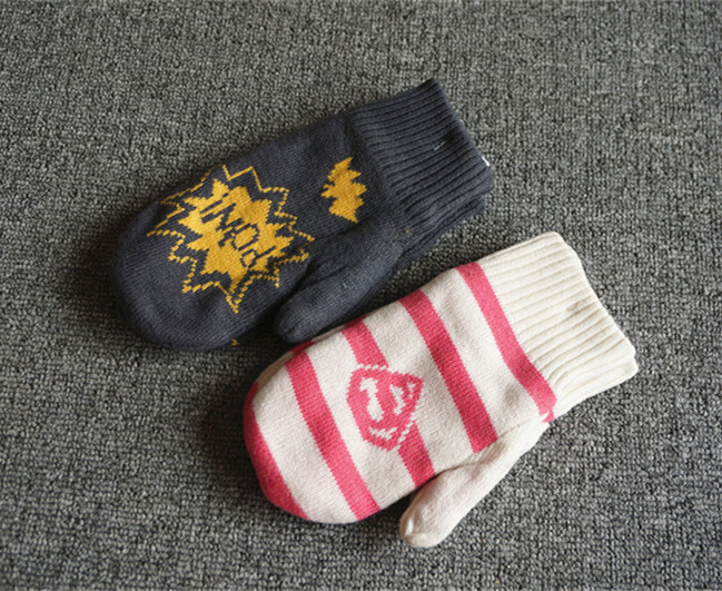 No-no-no-change big foot warm round single children gloves warm knit garnter men and women five fingers