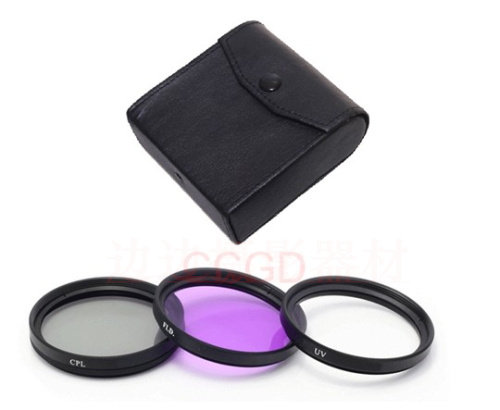52mm filter lenses Three sets UV protection mirror CPL Polaroid mirror FLD fluorescent mirror 3-piece fitted filter lens package suit