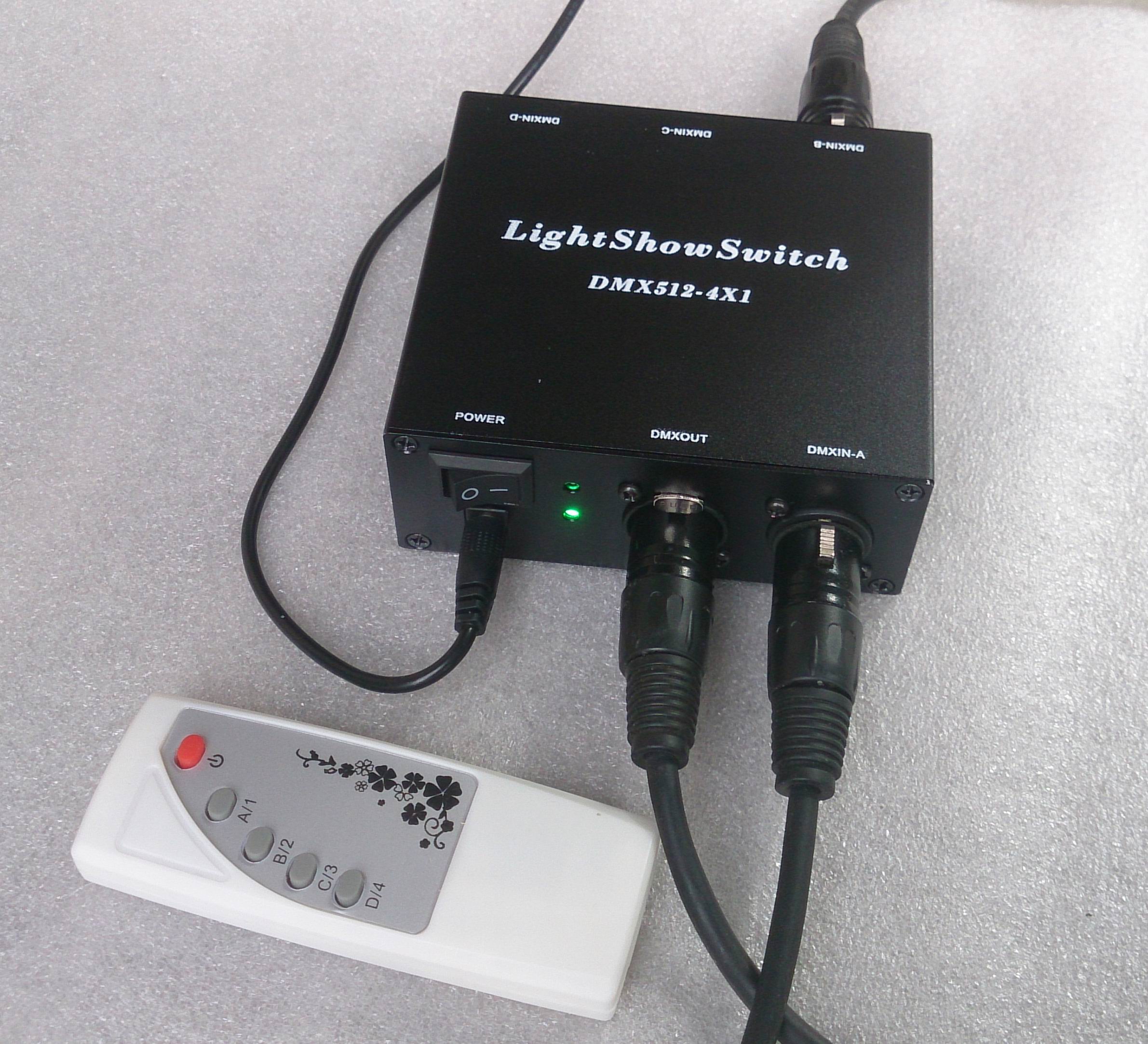 4 in 1 out DMX512 signal switcher seamless switching anti-interference No jitter 1 lip output 512 channel