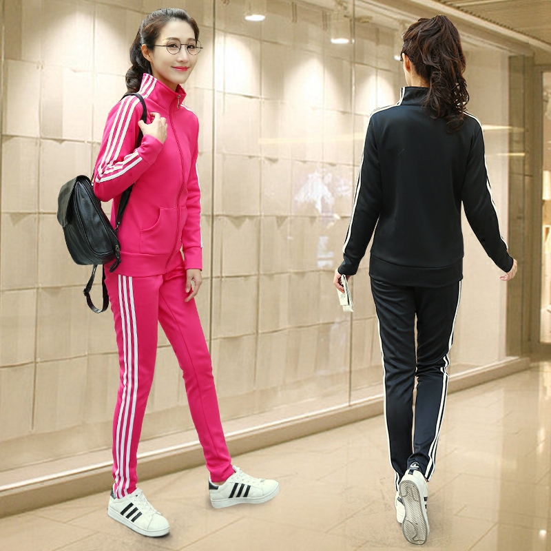 Mufas Sports Suit for Women, Spring and Autumn Casual Two-Piece Set, Slim Fit, Student Three-Stripe Long-Sleeve Sportswear