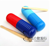 Childrens percussion instruments Orff school kindergarten play teaching aids red and blue shaving sand sand barrel shaving