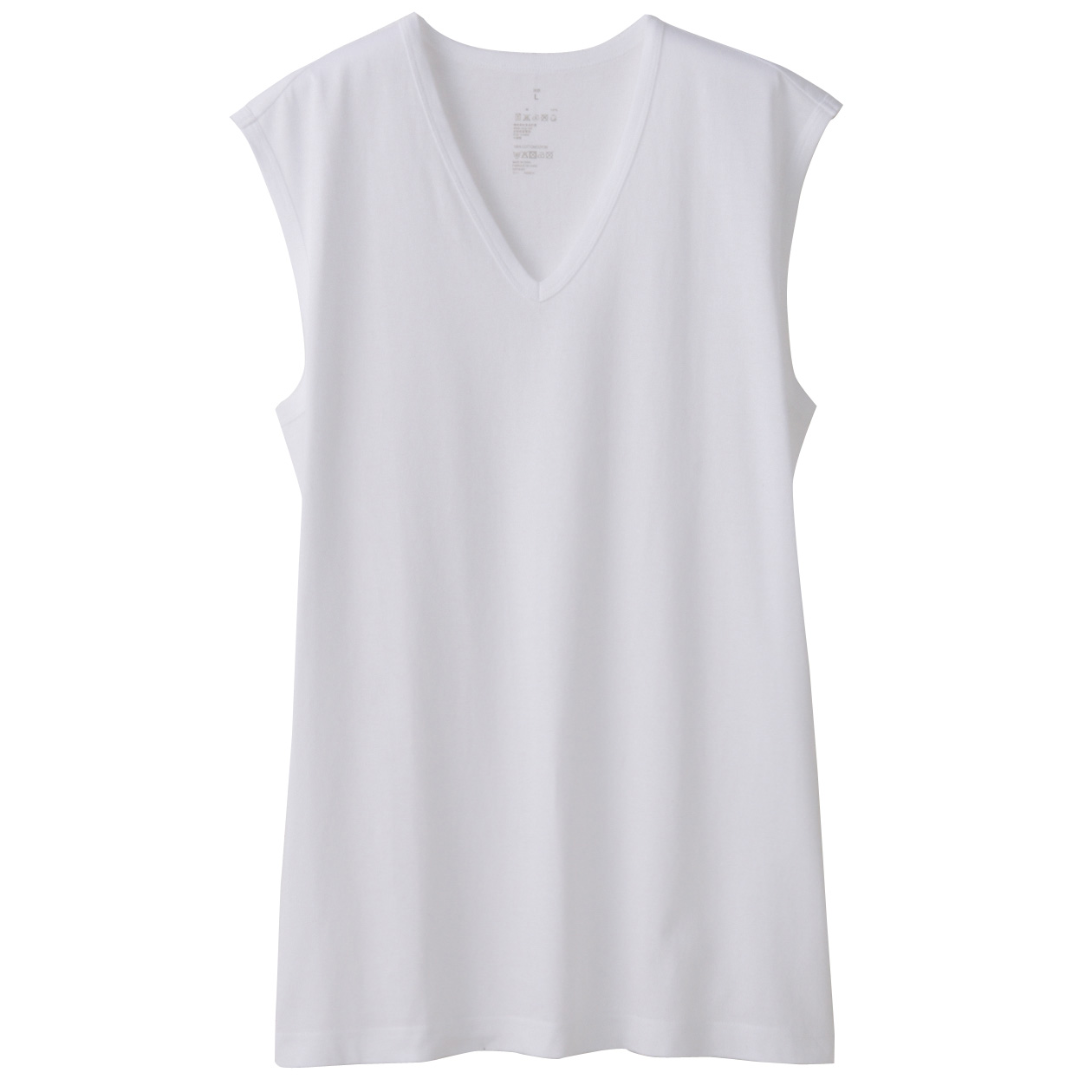 无印良品 MUJI 男式 棉干爽（抑菌除臭）凉爽V领无袖衫