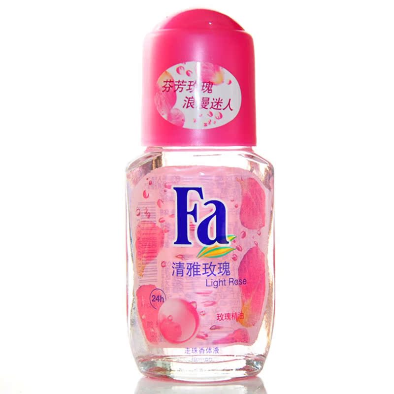 德国汉高花牌FA走珠滚珠香体露香体液50ML 清雅玫瑰玻璃瓶装