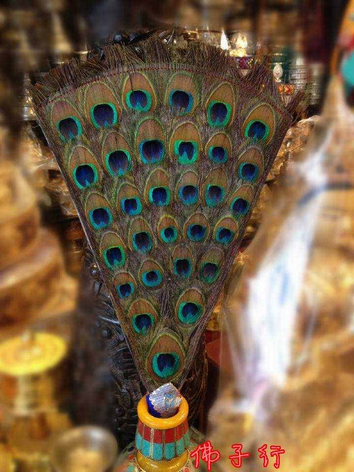 Mizong Buddhist Nepalese peacock fan peacock feathers (Bunba Pot Career Treasure Bottle Water Purification Bottle Top) Large number