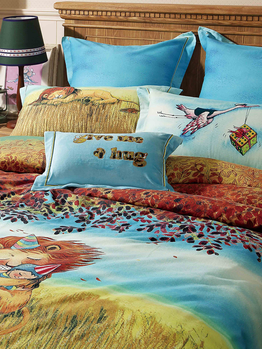 Luolai Kids/罗莱儿童 狮子与男孩全棉六件套1.8米床