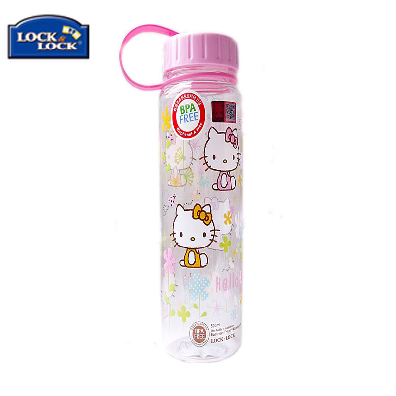 乐扣乐扣hello kitty儿童可爱水杯带手环运动水杯