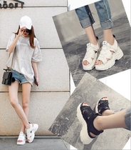 Star Zhang Tianai same sandals female thick bottom summer new Joker Korean student father Fish Mouth wedge heels