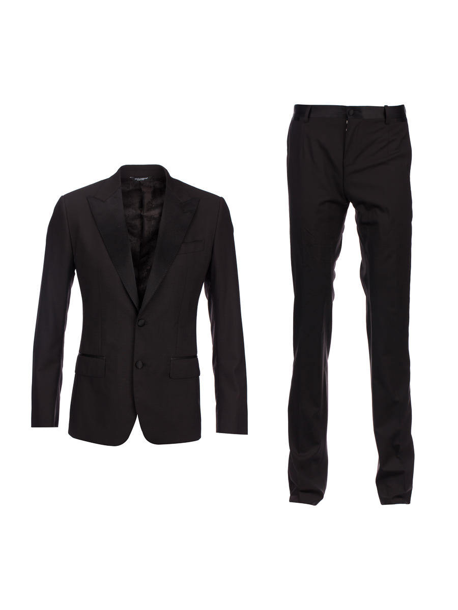 Dolce&Gabbana 黑色拼接枪驳领西服套装