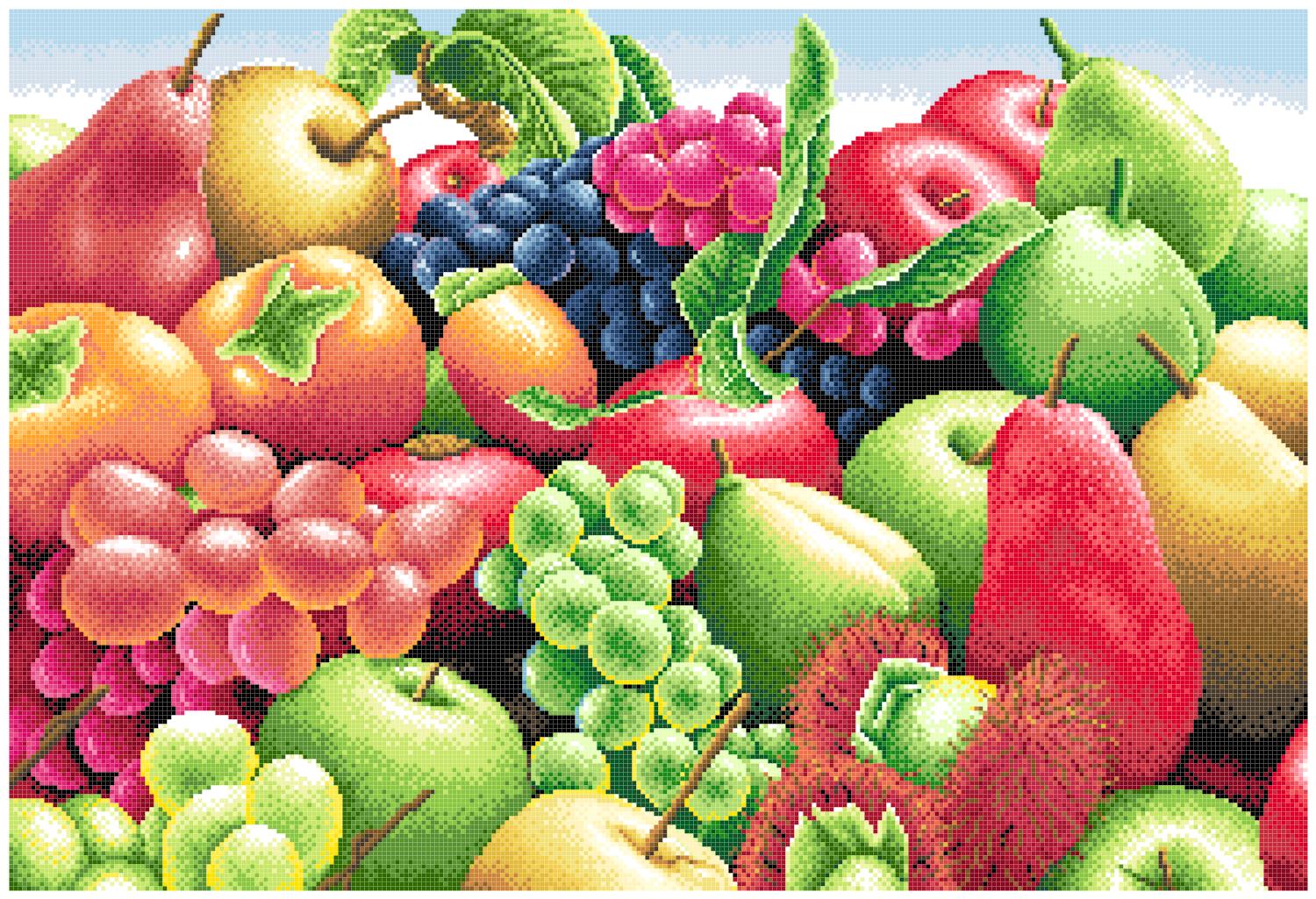 Cross stitch electronic drawing 3439 fruit 54 dining room kitchen wall drawing 296W*201H60 color PAT source file