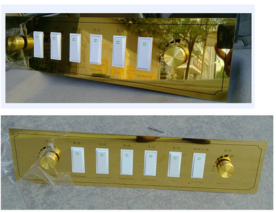 Titanium alloy plate 6 function keys Hotel bedside control board switch bed head cabinet switch combined switch 400 * 110