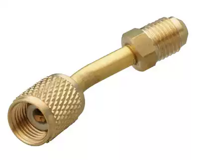 Metric and imperial conversion head for air conditioning filling tube conversion head for air conditioning filling tube conversion head with Thimble