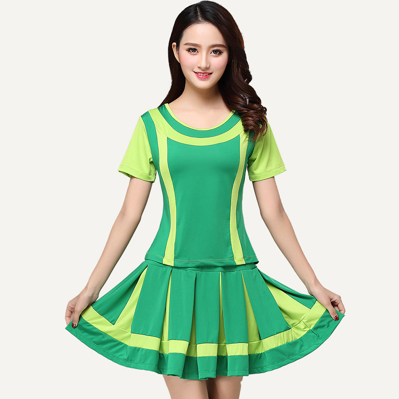 2020 Quảng trường Vũ Costume New Set mùa hè ngắn tay áo nhỏ của Apple Hiện Mang Big Size váy Khiêu vũ Trang phục nữ