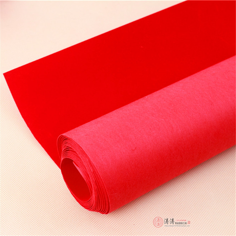 Chinese characteristics crafts handmade paper-cutting materials Big red flocking paper flocking cloth handmade paper-cutting new promotion