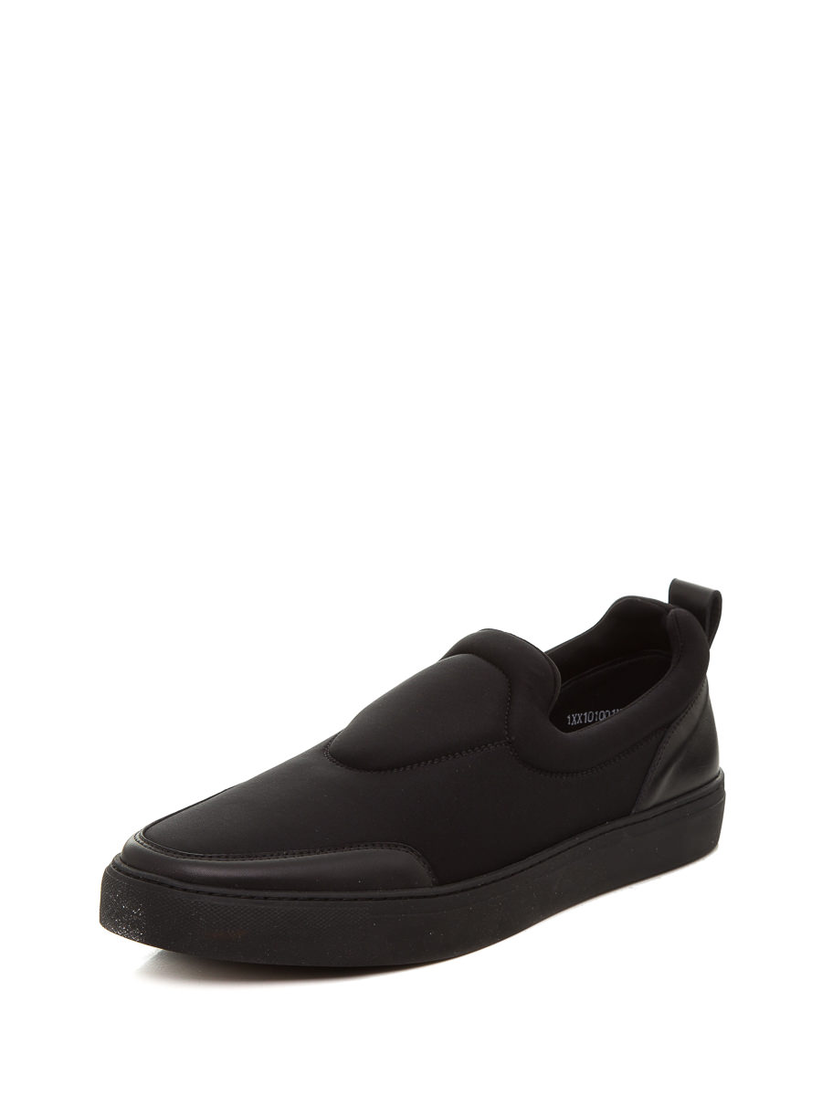 黑色拼皮车线装饰休闲鞋