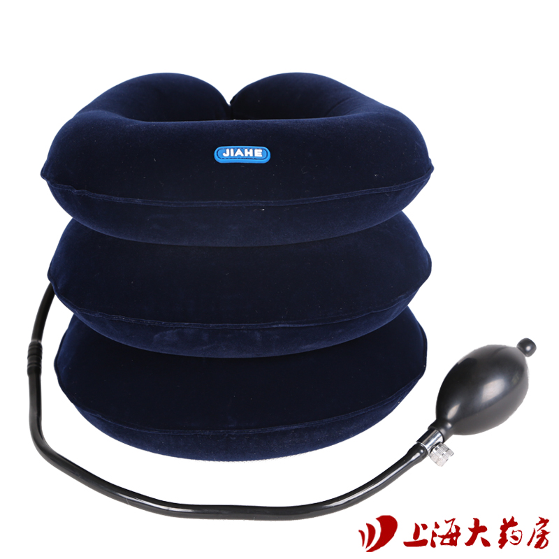 佳禾颈椎牵引器B02-4 全绒充气家用单管颈托 按摩护颈三层缓解JY