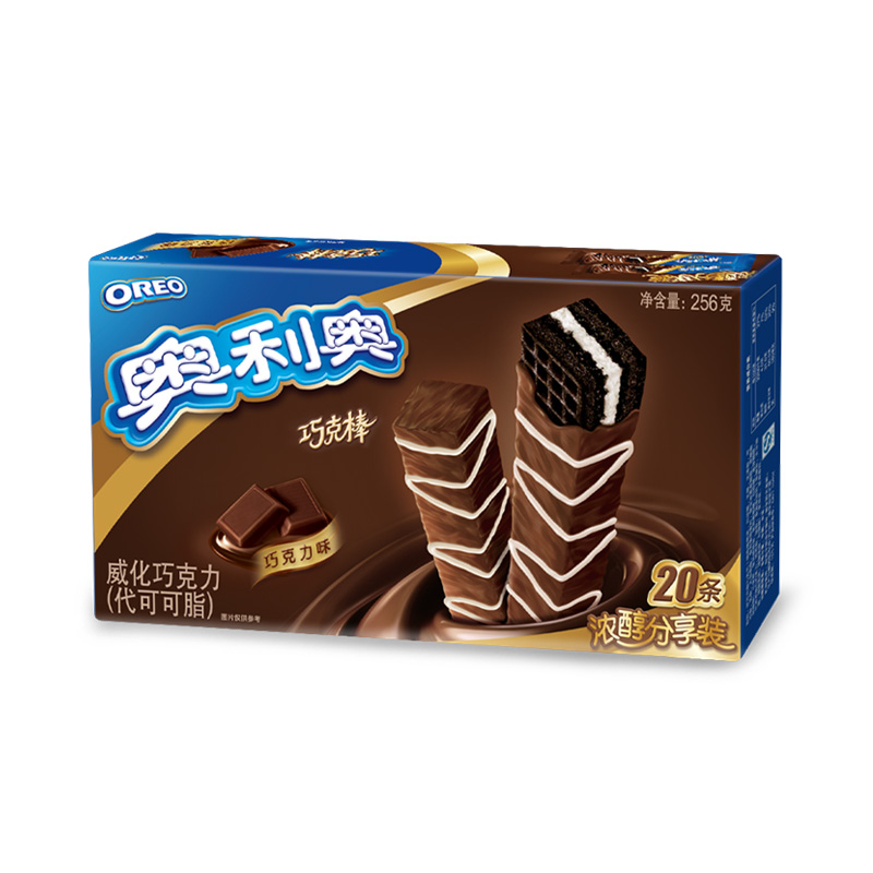 【天猫超市】 亿滋 奥利奥饼干巧克棒威化巧克力味256g 20条