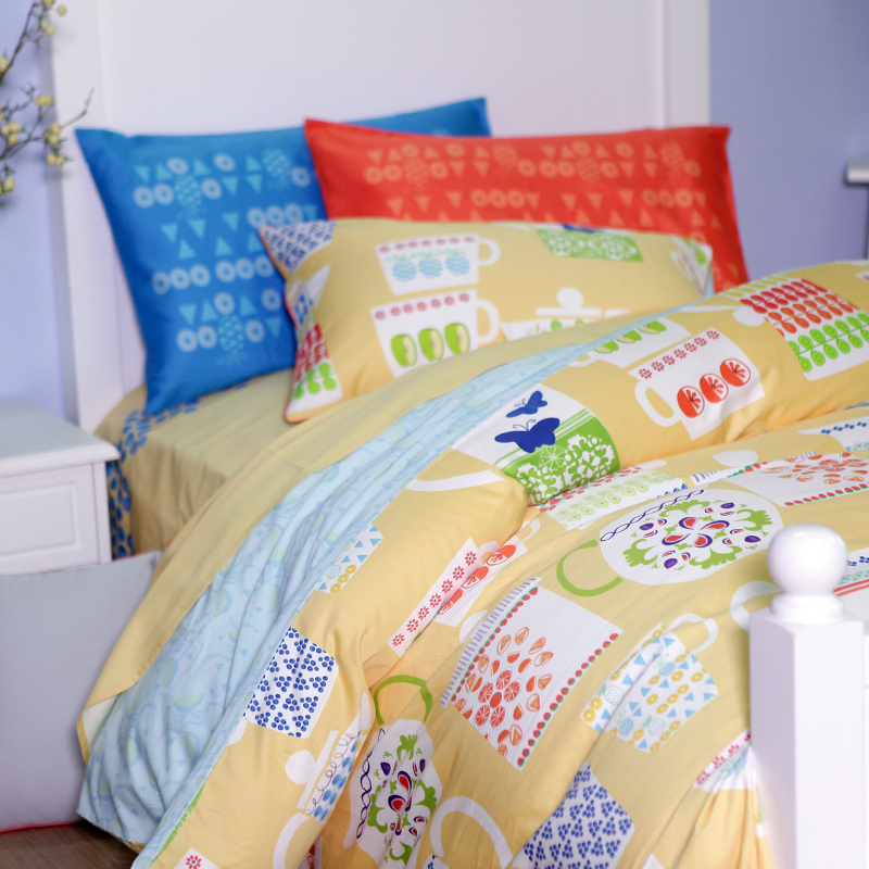 Blue Platinum Children Rave For Time Bed Goods Children Four Sets Pure Cotton Bed Bedding