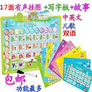Baby baby learning early education audio wall chart full set of children's picture literacy phonetic pinyin pronunciation sound wall chart
