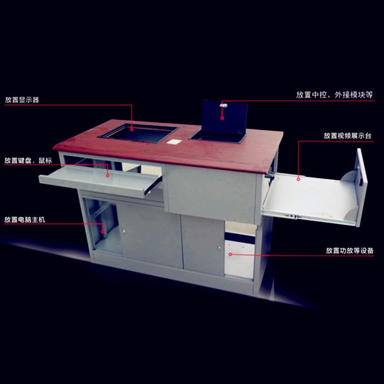 Manufacturer direct sales constant change HB-7009 steel wood version multimedia podium lectable control table in table control table