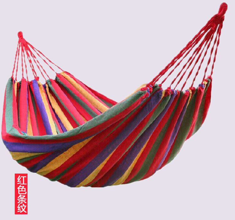 Outdoor camping leisure hammock student dormitory swing padded canvas single double hammock to send tie rope