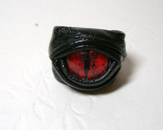 Dragon㊣Canada Handmade Special Retro Gothic Punk Snake Eye Halloween Adjustable Ring