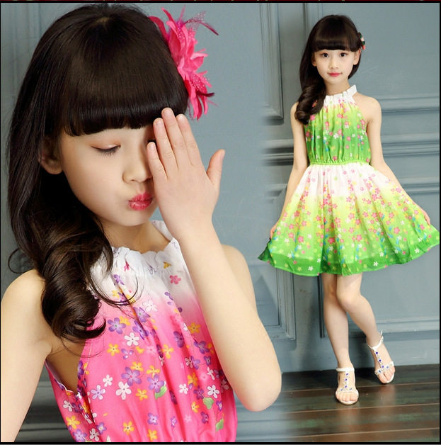 Купить платье summer baby girl beach skirt sexy kids dress Korean в