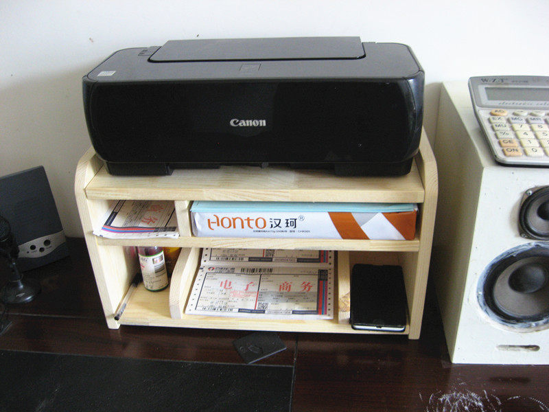 Pine desktop data file storage solid wood printer bracket office ...