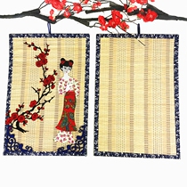 Kindergarten environmental decoration materials Chinese style blue and white blue cloth edging bamboo curtain hanging ornaments national figures bamboo pad hanging ornaments