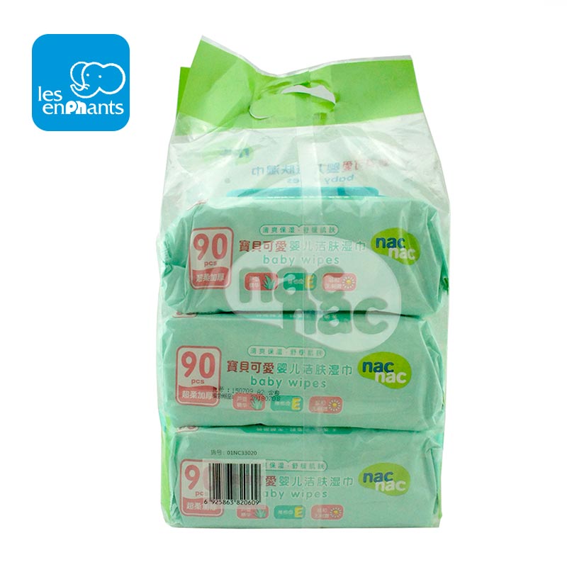 nac nac/宝贝可爱 婴儿洁肤湿巾90抽3入