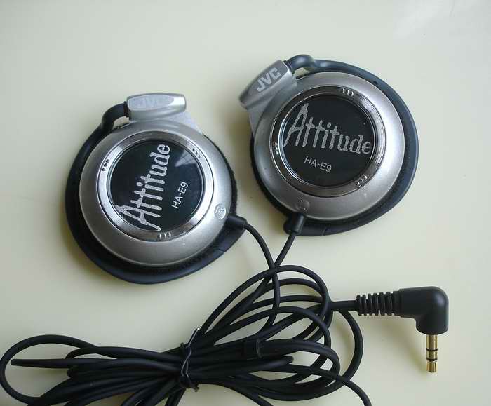 JVC HA-E9 ear-hanging shiny headphones in Japan