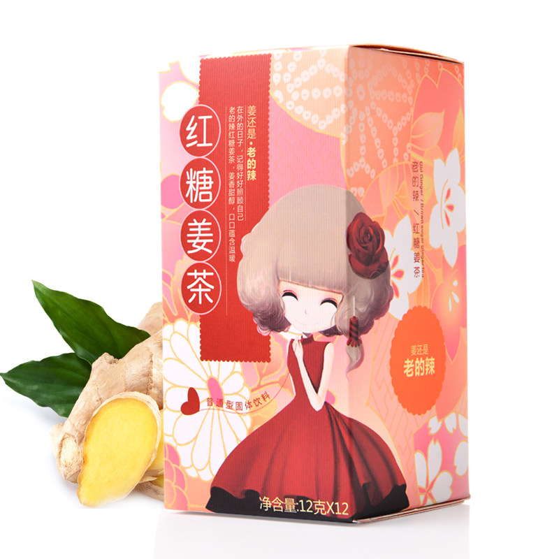 【天猫超市】老的辣 红糖姜茶12g*12条 速溶颗粒老姜汤 红糖姜母