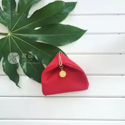 (Small island hand-made spot) (can canteen) French lambskin soft cute wallet card bag