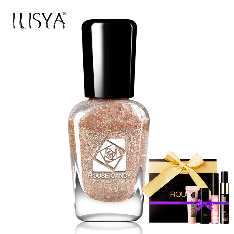 ILISYA水性可撕可剥指甲油新艺术指彩无毒美甲RS11珠光金流沙16ml