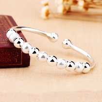 New decoration 990 sterling silver bracelet female Korean horseshoe transfer bead bracelet female silver bracelet for girlfriend gift